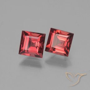 Gemme di Granato Piropo Vino Rosso Profondo naturale da 1.69 ct, Quadrato, VVS