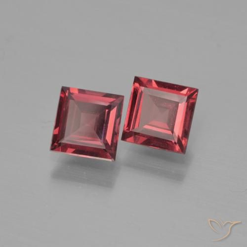 Gemme di Granato Piropo Rosso scuro naturale da 1.38 ct, Quadrato, VS