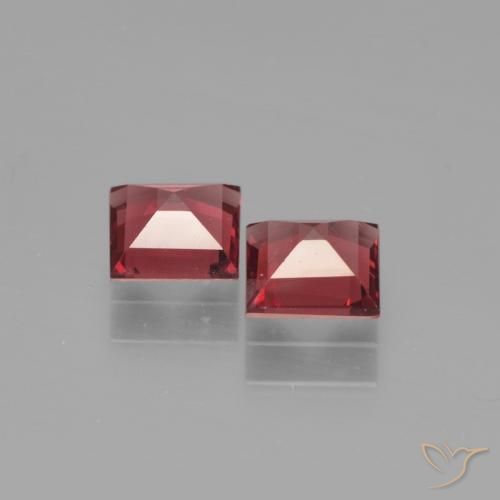 Gemme di Granato Piropo Rosso scuro naturale da 1.38 ct, Quadrato, VS