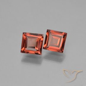 Gemme di Granato Piropo Rosso medio naturale da 1.34 ct, Quadrato, VVS-VS