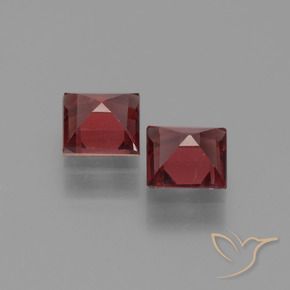 Gemme di Granato Piropo Rosso scuro naturale da 1.46 ct, Quadrato, VVS-VS