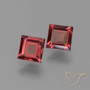 Gemme di Granato Piropo Rosso scuro naturale da 1.42 ct, Quadrato, VS