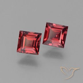 Gemme di Granato Piropo Rosso scuro naturale da 1.57 ct, Quadrato, VS