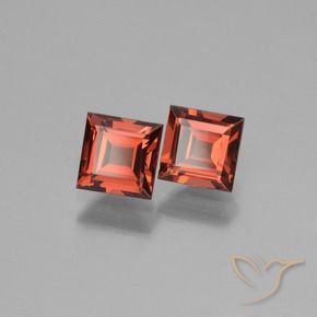 Gemme di Granato Piropo Rosso scarlatto naturale da 1.59 ct, Quadrato, VVS-VS