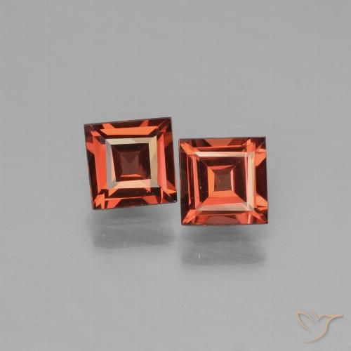 1.57ctw Naturale Rosso medio Granato Piropo, Quadrato, VVS-VS