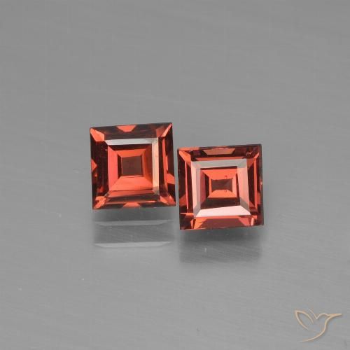 1.45ctw Naturale Rosso scarlatto Granato Piropo, Quadrato, VVS-VS