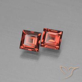 Gemme di Granato Piropo Rosso scarlatto naturale da 1.45 ct, Quadrato, VVS-VS