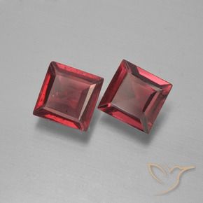Gemme di Granato Piropo Rosso scarlatto naturale da 1.46 ct, Quadrato, VS