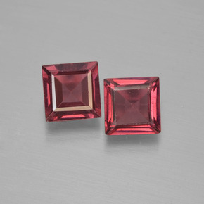Gemme di Granato Piropo Rosso medio naturale da 1.42 ct, Quadrato, VVS