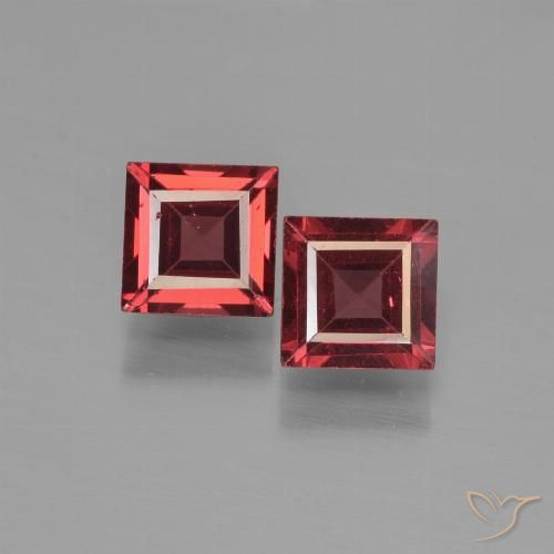 1.55ctw Naturale Rosso tendente al rosa Granato Piropo, Quadrato, VS