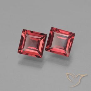 Gemme di Granato Piropo Rosso tendente al rosa naturale da 1.55 ct, Quadrato, VS