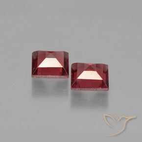 Gemme di Granato Piropo Rosso tendente al rosa naturale da 1.55 ct, Quadrato, VS