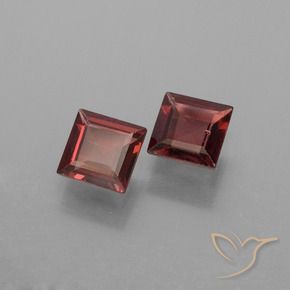 Gemme di Granato Piropo Rosso Merlot naturale da 1.29 ct, Quadrato, VVS-VS