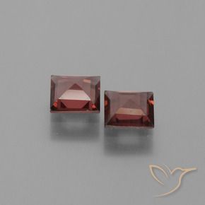 Gemme di Granato Piropo Rosso Merlot naturale da 1.29 ct, Quadrato, VVS-VS