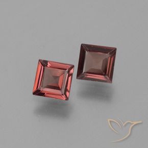 Gemme di Granato Piropo Rosso Merlot naturale da 1.44 ct, Quadrato, VVS-VS