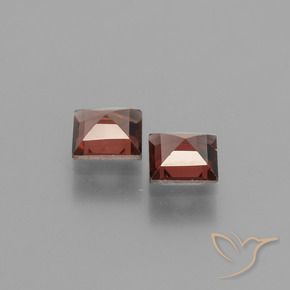 Gemme di Granato Piropo Rosso scarlatto profondo naturale da 1.34 ct, Quadrato, VS