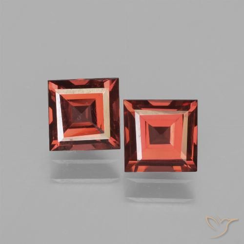 1.47ctw Naturale Rosso medio Granato Piropo, Quadrato, VVS-VS