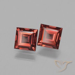 Gemme di Granato Piropo Rosso medio naturale da 1.47 ct, Quadrato, VVS-VS