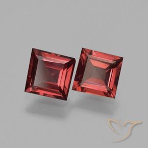 Gemme di Granato Piropo Rosso scuro naturale da 1.31 ct, Quadrato, VVS-VS