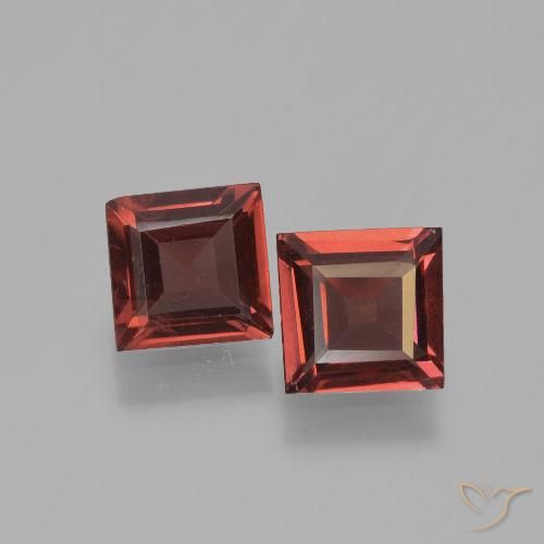 1.31ctw Naturale Rosso medio Granato Piropo, Quadrato, VVS-VS