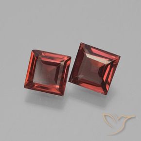 Gemme di Granato Piropo Rosso medio naturale da 1.31 ct, Quadrato, VVS-VS