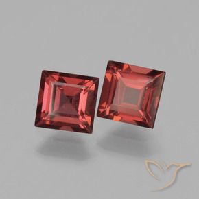 Gemme di Granato Piropo Rosso scarlatto naturale da 1.57 ct, Quadrato, VS