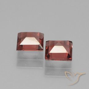 Gemme di Granato Piropo Rosso medio-scuro naturale da 1.42 ct, Quadrato, VVS-VS