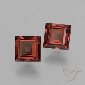 Gemme di Granato Piropo Rosso scuro naturale da 1.55 ct, Quadrato, VVS-VS