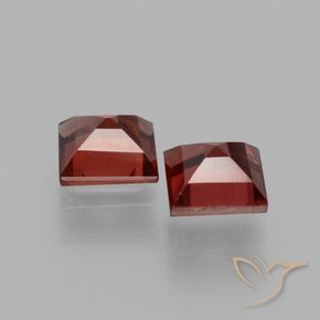 Gemme di Granato Piropo Rosso scuro naturale da 1.55 ct, Quadrato, VVS-VS
