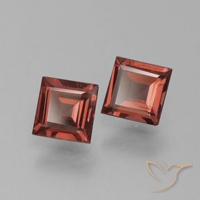Gemme di Granato Piropo Rosso scuro naturale da 1.30 ct, Quadrato, VVS-VS