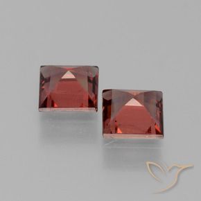 Gemme di Granato Piropo Rosso scuro naturale da 1.30 ct, Quadrato, VVS-VS