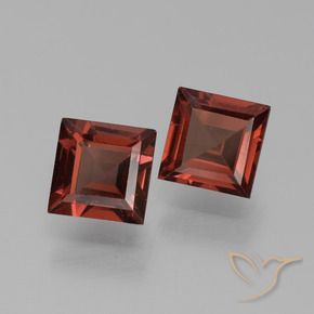 Gemme di Granato Piropo Rosso scuro naturale da 1.66 ct, Quadrato, VVS-VS