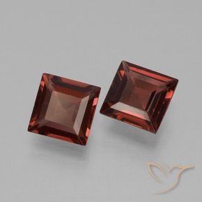 Gemme di Granato Piropo Rosso scarlatto profondo naturale da 1.29 ct, Quadrato, VVS-VS