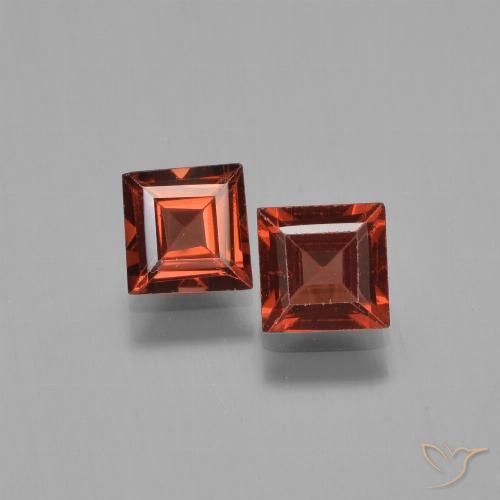 1.58ctw Naturale Rosso medio Granato Piropo, Quadrato, VVS-VS