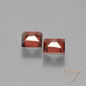 Gemme di Granato Piropo Rosso medio naturale da 1.58 ct, Quadrato, VVS-VS