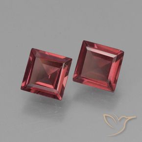 Gemme di Granato Piropo Rosso scarlatto naturale da 1.33 ct, Quadrato, VVS-VS