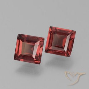 Gemme di Granato Piropo Rosso scarlatto profondo naturale da 1.40 ct, Quadrato, VVS