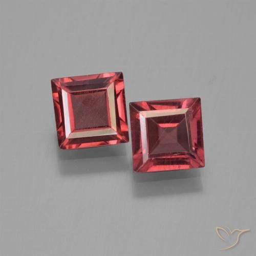 1.54ctw Naturale Vino Rosso Profondo Granato Piropo, Quadrato, VVS
