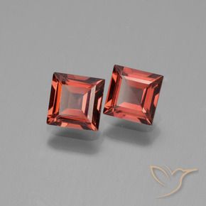 Gemme di Granato Piropo Rosso scarlatto naturale da 1.59 ct, Quadrato, VVS-VS