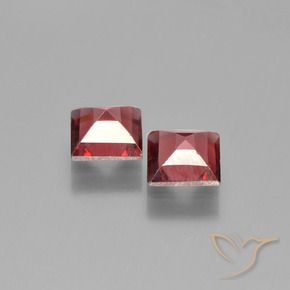 Gemme di Granato Piropo Rosso Merlot naturale da 1.45 ct, Quadrato, VVS-VS
