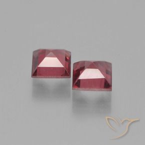 Gemme di Granato Piropo Rosso medio-scuro naturale da 1.57 ct, Quadrato, VS