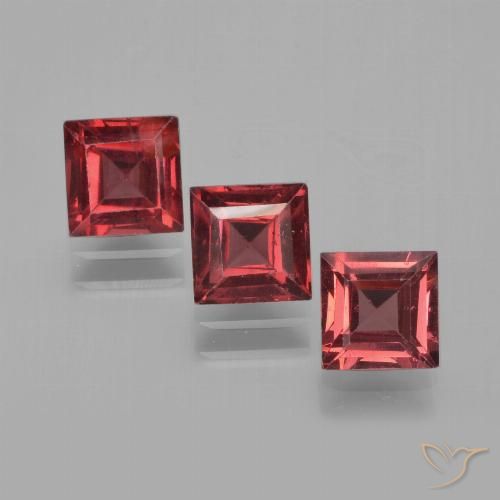 Gemme di Granato Piropo Rosso medio naturale da 2.70 ct, Quadrato, VS