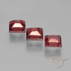 Gemme di Granato Piropo Rosso medio naturale da 2.70 ct, Quadrato, VS