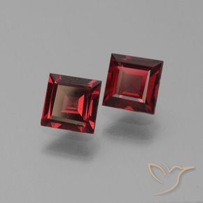 Gemme di Granato Piropo Rosso scuro naturale da 1.46 ct, Quadrato, VS