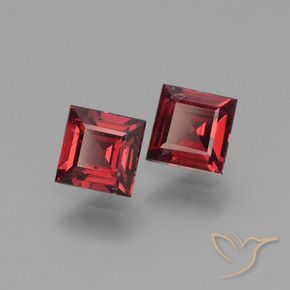 Gemme di Granato Piropo Rosso scuro naturale da 1.52 ct, Quadrato, VS