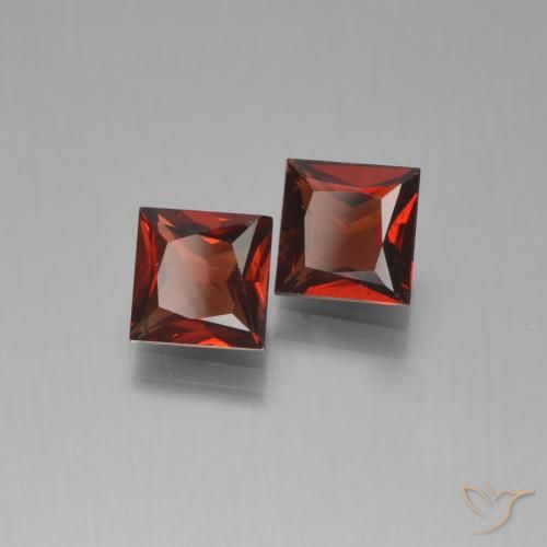 Gemme di Granato Piropo Rosso scuro naturale da 1.41 ct, Quadrato, VS