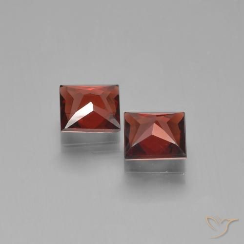Gemme di Granato Piropo Rosso scuro naturale da 1.41 ct, Quadrato, VS