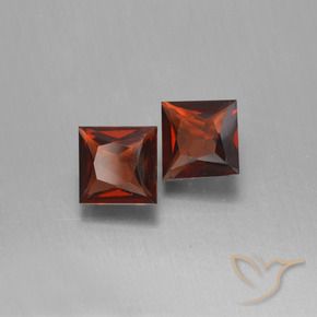 Gemme di Granato Piropo Rosso scuro naturale da 1.29 ct, Quadrato, VVS-VS