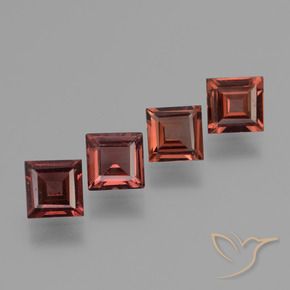 Gemme di Granato Piropo Rosso scuro naturale da 2.46 ct, Quadrato, VS
