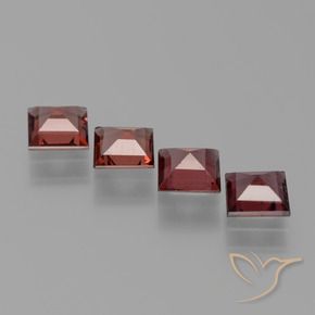 Gemme di Granato Piropo Rosso scuro naturale da 2.46 ct, Quadrato, VS